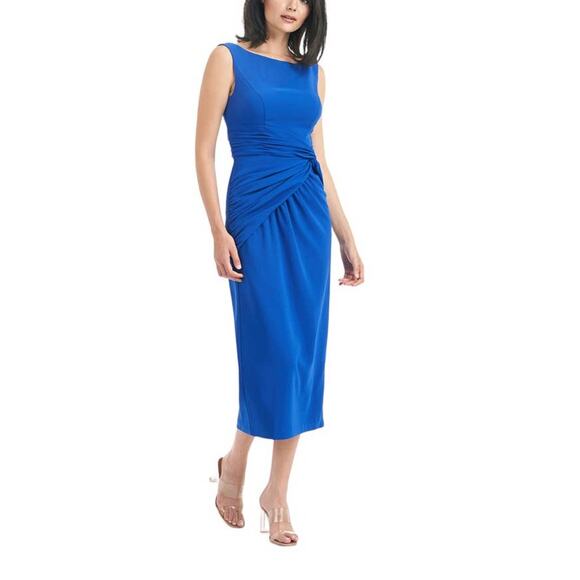 Kay Unger dress blue Sabina Knot sleeveless - Picture 1 of 5